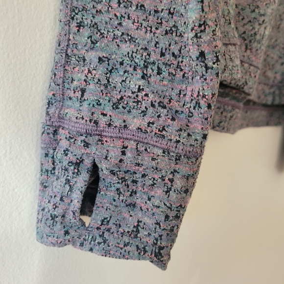 Lululemon Runderful Long Sleeve‎ Neon Tweed Jacquard HTR Size 12 EUC Warm Active - Picture 9 of 13
